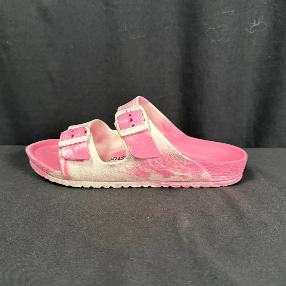 Birkenstock Arizona EVA Youth Sandals Candy Pink White Marble Slides Size 32